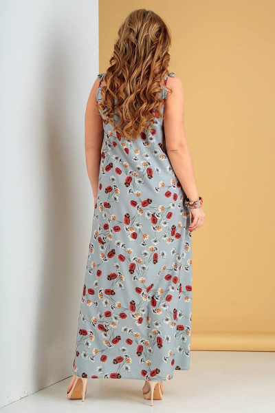 Жакет, платье Liona Style 589 серо-зеленый - фото 4