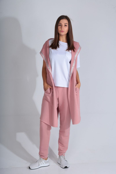 Брюки, жилет, майка Диомант 1507 пудра - фото 1