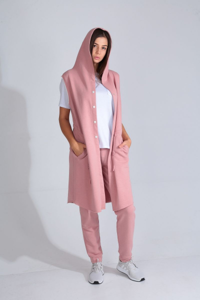 Брюки, жилет, майка Диомант 1507 пудра - фото 3