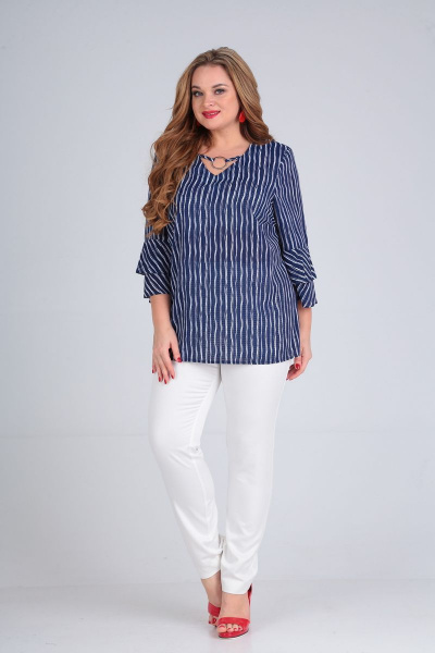 Блуза SOVITA M-662 сине-белый - фото 1