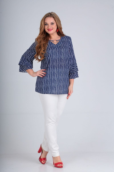 Блуза SOVITA M-662 сине-белый - фото 2
