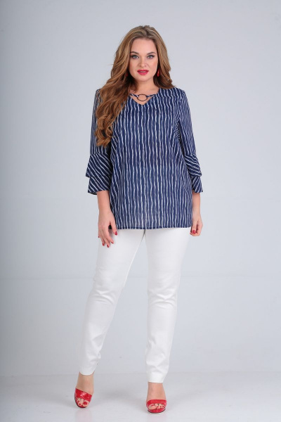 Блуза SOVITA M-662 сине-белый - фото 3