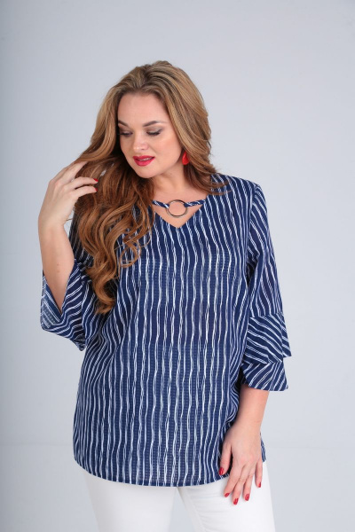 Блуза SOVITA M-662 сине-белый - фото 4