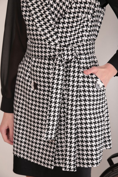 Блуза, жилет, юбка Karina deLux B-268 черно-белый - фото 2