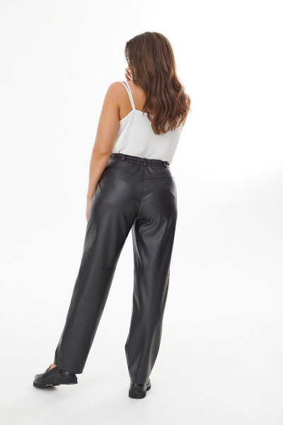 Брюки из экокожи зауженные с накладными карманами MALI 323-057 черный - фото 9