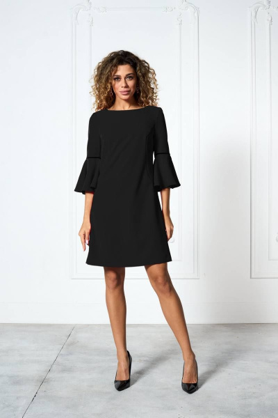 Демисезонное платье с декоративными складками и рельефами MAX 4-047ч - фото 1