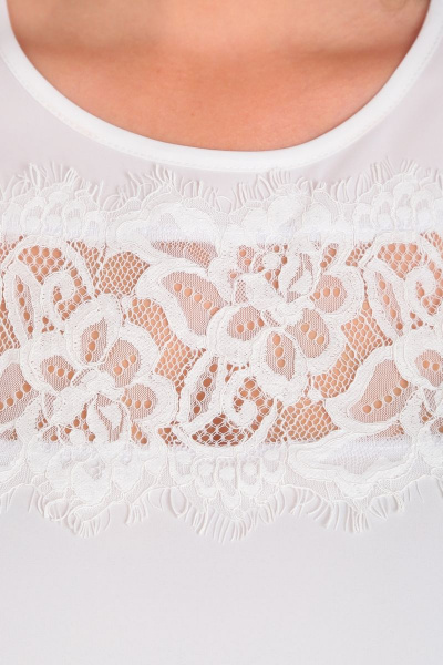 Блузка кружевная свободного силуэта для офиса и праздника DOGGI 0180 молочный - фото 2