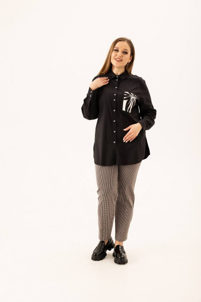 Брюки классические зауженные из трикотажа с высокой посадкой Femme & Devur 90020 1.32BF(164) - фото 2