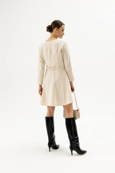 Платье с рельефными швами и поясом из трикотажа для офиса Femme & Devur 80228 1.2F(170) - фото 6