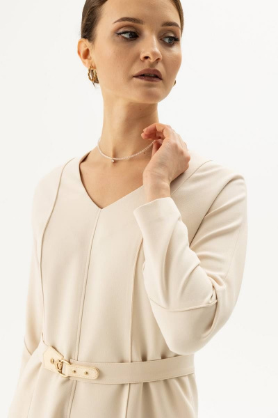 Платье с рельефными швами и поясом из трикотажа для офиса Femme & Devur 80228 1.2F(170) - фото 3