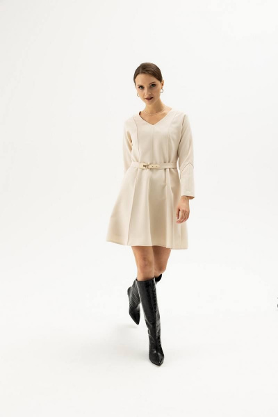 Платье с рельефными швами и поясом из трикотажа для офиса Femme & Devur 80228 1.2F(170) - фото 2