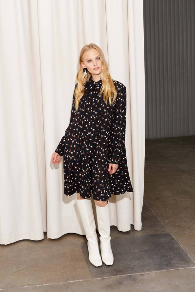 Платье Lokka 1215К черный/принт - фото 5