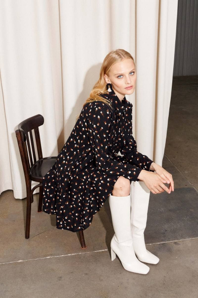 Платье Lokka 1215К черный/принт - фото 4