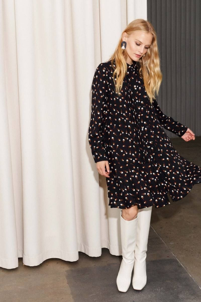 Платье Lokka 1215К черный/принт - фото 2