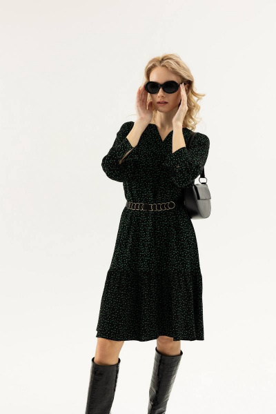 Платье с воланом на подкладке, V-вырез и пояс с полукольцами Femme & Devur 80205 1.32F(170) - фото 1