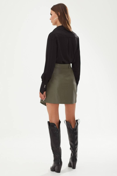 Демисезонная юбка из экокожи мини А-образного силуэта Lyushe 3524 - фото 7