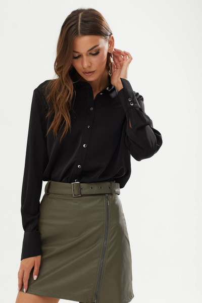 Демисезонная юбка из экокожи мини А-образного силуэта Lyushe 3524 - фото 4