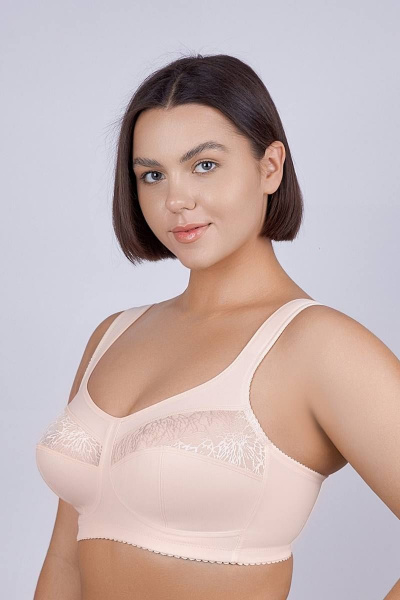 Розовый бюстгальтер без каркаса из мягкого эластичного полотна Verally 2126-1 жасмин - фото 1