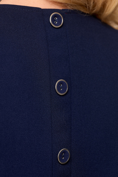 Синее трикотажное платье с воланом и ассиметричным подрезом Algranda А3948-1-с - фото 4