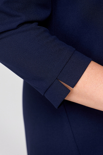 Синее трикотажное платье с воланом и ассиметричным подрезом Algranda А3948-1-с - фото 9