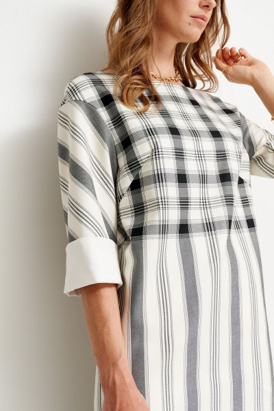 Платье делового стиля до середины колена с клеткой Morozov Amavie 1.1984_A1_Adri клетка+полоска - фото 5