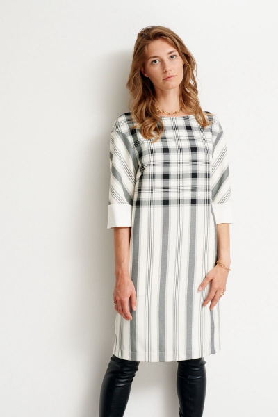 Платье делового стиля до середины колена с клеткой Morozov Amavie 1.1984_A1_Adri клетка+полоска - фото 4