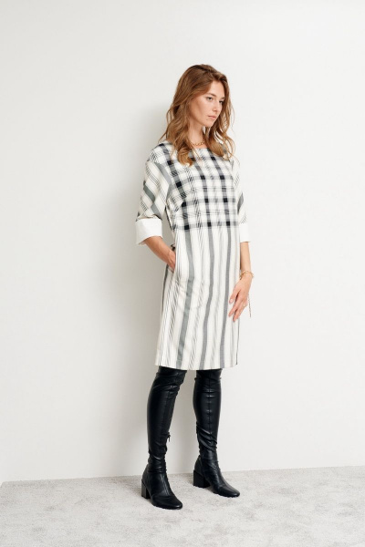 Платье делового стиля до середины колена с клеткой Morozov Amavie 1.1984_A1_Adri клетка+полоска - фото 3