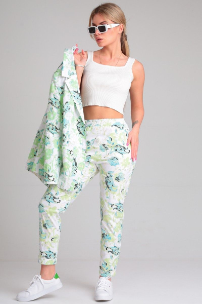 Брюки и жакет из хлопка в ярком стиле на каждый день Angelina & Сompany 832 - фото 6