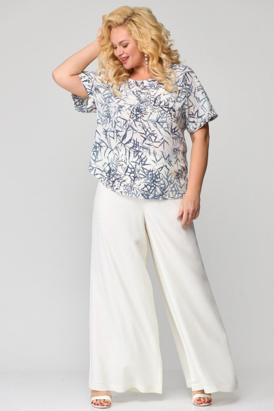 Белая шифоновая блуза и широкие брюки для особых случаев Angelina & Сompany 863 - фото 7