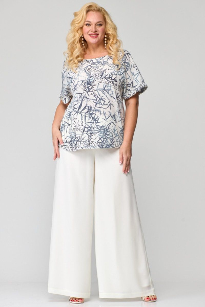 Белая шифоновая блуза и широкие брюки для особых случаев Angelina & Сompany 863 - фото 6