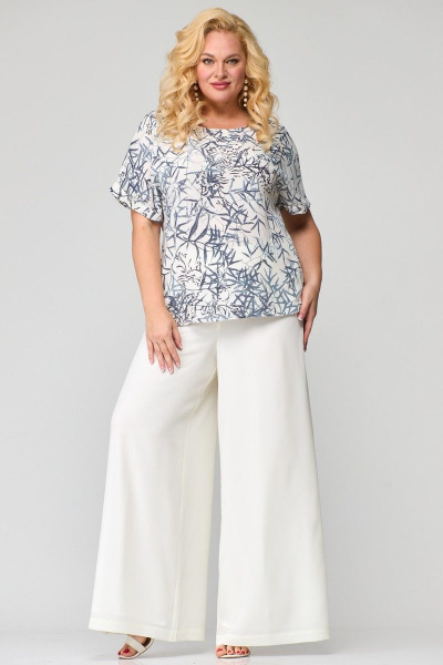Белая шифоновая блуза и широкие брюки для особых случаев Angelina & Сompany 863 - фото 5