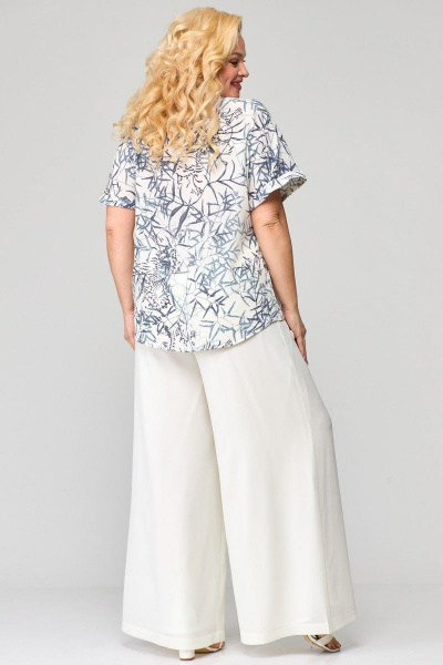 Белая шифоновая блуза и широкие брюки для особых случаев Angelina & Сompany 863 - фото 2