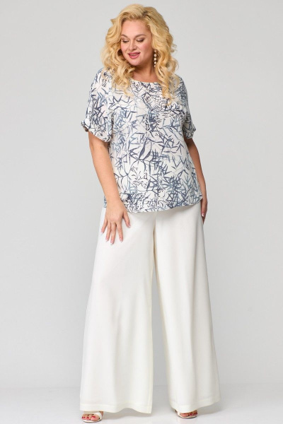 Белая шифоновая блуза и широкие брюки для особых случаев Angelina & Сompany 863 - фото 1