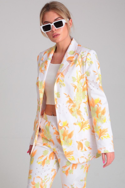 Жакет из джинсовой ткани с классическим кроем и накладками Angelina & Сompany 864 - фото 7