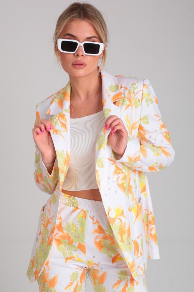 Жакет из джинсовой ткани с классическим кроем и накладками Angelina & Сompany 864 - фото 6