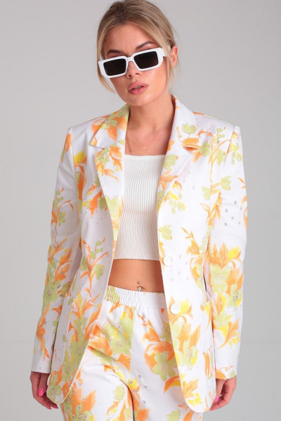 Жакет из джинсовой ткани с классическим кроем и накладками Angelina & Сompany 864 - фото 4