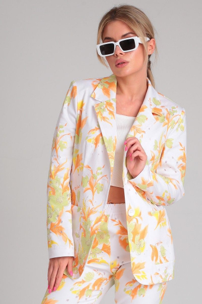 Жакет из джинсовой ткани с классическим кроем и накладками Angelina & Сompany 864 - фото 1