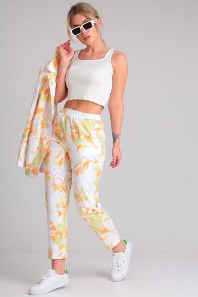 Джинсовый комплект из жакета и брюк с принтом Angelina & Сo 865 - фото 6