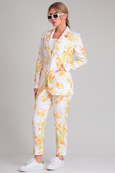 Джинсовый комплект из жакета и брюк с принтом Angelina & Сo 865 - фото 1