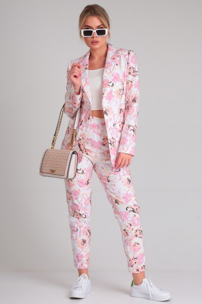 Комфортный джинсовый костюм из жакета и брюк Angelina & Сo 867 - фото 7