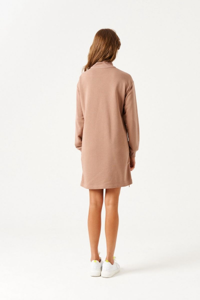 Спортивное платье-туника из трикотажа и хлопка с молниями Morozov Amavie 1.1983_A1_Sher какао - фото 7