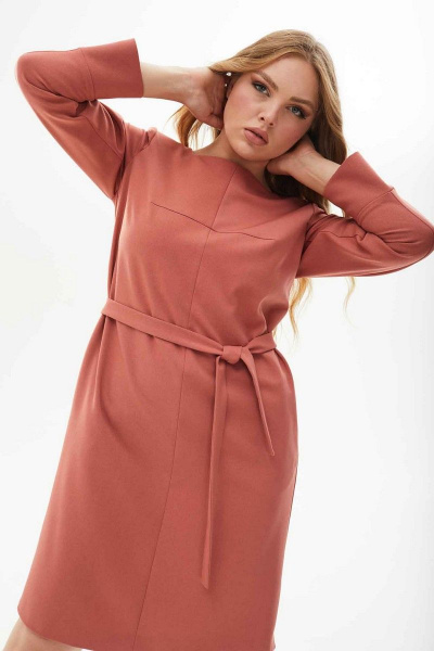 Деловое платье прямого силуэта с карманами и застежкой Mislana С978 - фото 11