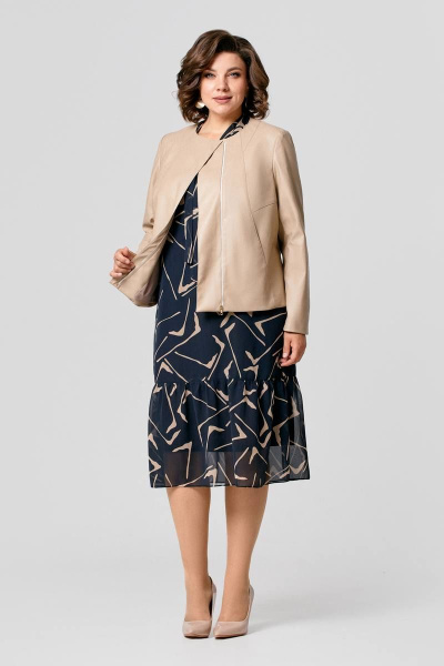 Платье на каждый день из шифона с V-образным вырезом IVA 1468 черный - фото 12