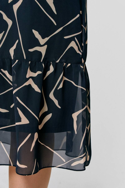 Платье на каждый день из шифона с V-образным вырезом IVA 1468 черный - фото 6