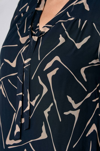 Платье на каждый день из шифона с V-образным вырезом IVA 1468 черный - фото 5