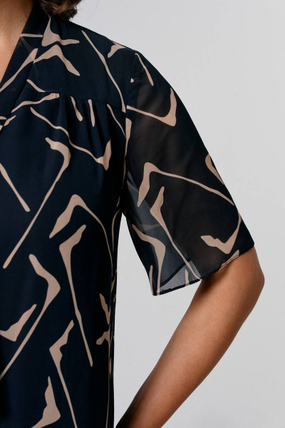 Платье на каждый день из шифона с V-образным вырезом IVA 1468 черный - фото 4