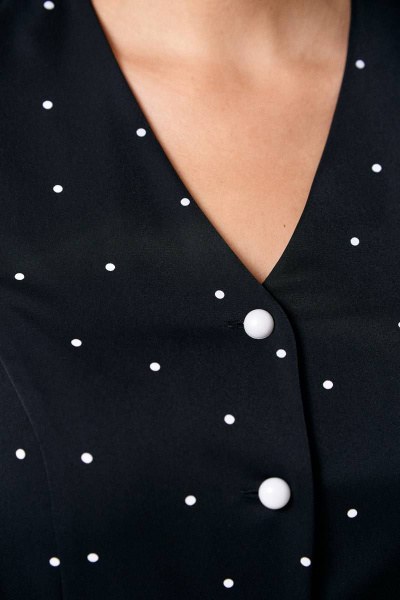 Классическое платье из горошка с V-образным вырезом IVA 1477 - фото 4