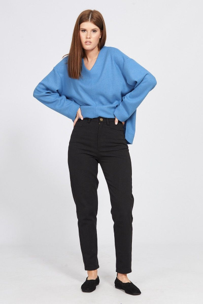 Джинсы зауженные с карманами и эластичным поясом EOLA 2478 черный - фото 16