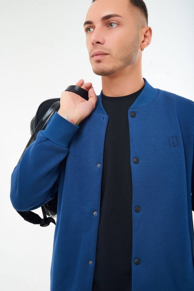 Мужской синій костюм: бомбер и брюки из трикотажа с резинками GO M3045/20-01.176-182 - фото 6