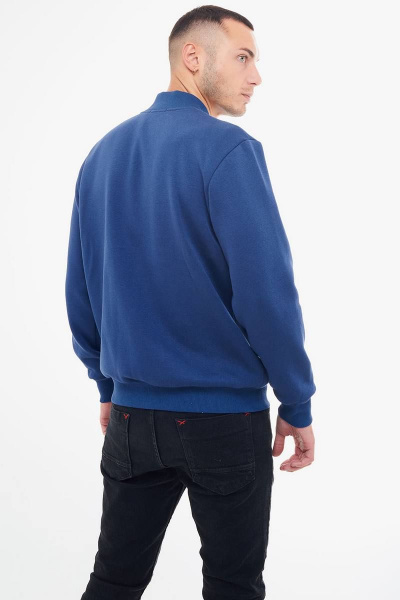 Мужской демисезонный синий бомбер с застежкой на кнопки и карманами GO M4045/20-01.182-188 - фото 3